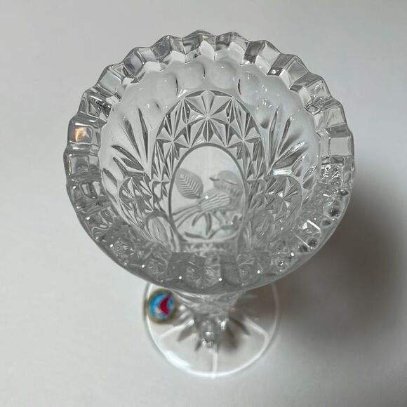Hofbauer birds crystal vase 7” - Picture 6 of 6